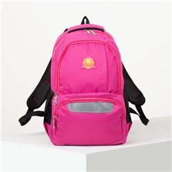 Рюкзак школьный, отдел на молнии, 2 наружных кармана, 2 боковых кармана, дышащая спинка, цвет малиновый