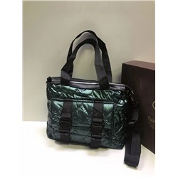 Женская сумка Экокожа+плащевка стеганная с 2-я ремнями зеленый