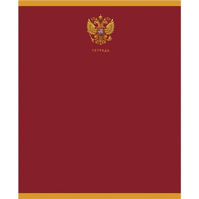 Тетрадь 48 листов в линейку на скрепе, Государственный символ, мелованный картон, МИКС