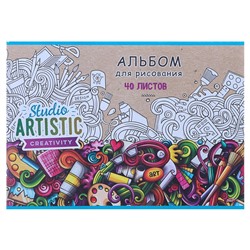 Альбом для рисования А4, 40 листов на скрепке «Красочный орнамент», бумажная обложка