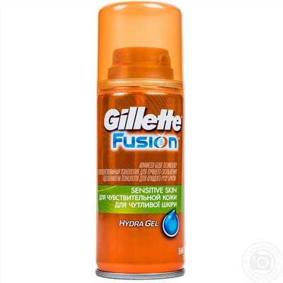 Мини Гель для бритья Джиллетт(ʤɪˈlet) Fusion Sensitive для чувствительной кожи 75мл