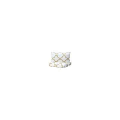 GLANSBLOMMA ГЛАНСБЛОММА, Пододеяльник и 2 наволочки, белый/светлый бежево-зеленый, 200x200/50x70 см
