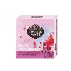 [SHOWER MATE] Мыло для лица и тела РОЗА И ВИШНЕВЫЙ ЦВЕТ Romantic Rose & Cherry Blossom Soap, 100 гр