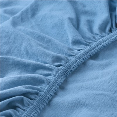 LEN ЛЕН, Простыня натяжн для кроватки, голубой, 60x120 см