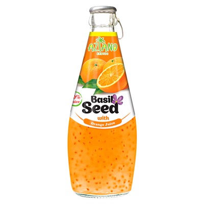 Напиток Aziano нектар апельсина с семенами базилика, 290 мл