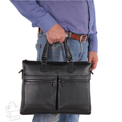 Портфель мужской кожаный 17-9916-3H black Heanbag