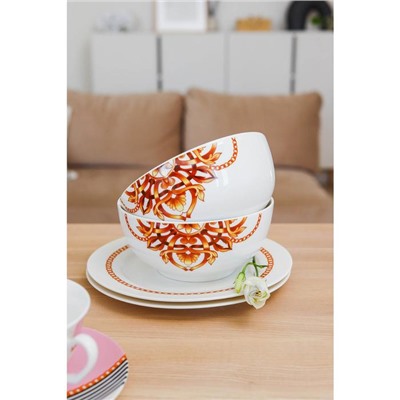 Тарелка фарфоровая десертная Magistro «Княгиня», d=20,5 см, цвет белый