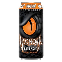 Энергетический напиток Venom Death Adder Fruit Punch со вкусом фруктовый пунш, 473 мл