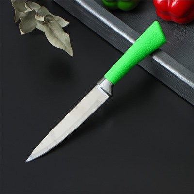 Нож кухонный «Рич», лезвие 12,5 см, цвет зелёный