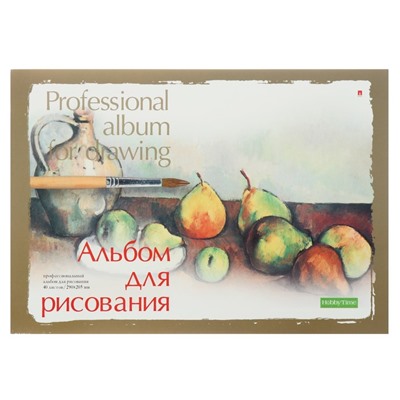 Альбом для рисования А4, 40 листов на клею "Профессиональная серия", обложка картон, блок 150 г/м2, МИКС