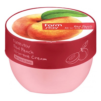 Крем для лица и тела с экстрактом персика FARMSTAY Real Peach All-in-One Cream, 300ml