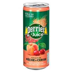 Газированный напиток Perrier & Juice со вкусом персика и вишни, 250 мл