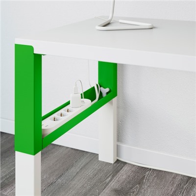 PÅHL ПОЛЬ, Письменн стол с полками, белый/зеленый, 96x58 см