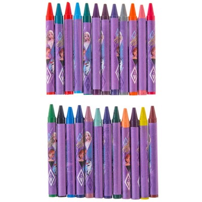 Восковые карандаши, набор 24 цвета, "Эльза и Анна", Холодное сердце