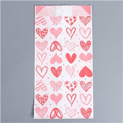 Пакет бумажный фасовочный, крафт «With Love», 17 x 10 x 6.5 см