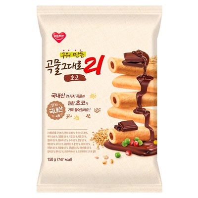 Трубочки KEMY Premium Baked Crispy Roll Chocolate "21 злак" с шоколадом, 150 г