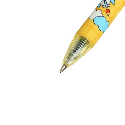 Ручка гелевая, автоматическая 0.5 мм, стержень чёрный, корпус с рисунком, МИКС (штрихкод на штуке)