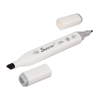 Набор маркеров Superior, профессиональные, двусторонние, 6 штук, 6 цветов, оттенки серого, MS-898