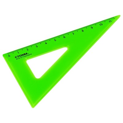 Треугольник 30*/11 см СТАММ, пластиковый, прозрачный, неоновые цвета, МИКС