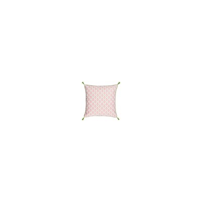 INBJUDEN ИНБЬЮДЕН, Чехол на подушку, белый/розовый, 50x50 см