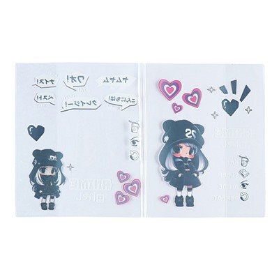 Набор обложек ПВХ 213 х 355 мм, 140 мкм, 3 штуки, Anime Girl, для дневника и тетрадей