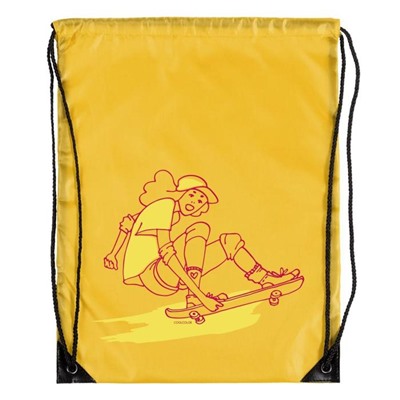 Рюкзак для обуви Skateboard желтый, 34х45 см