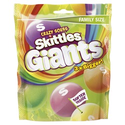 Кислые гигантские драже Skittles Giant Crazy Sours, 170 г