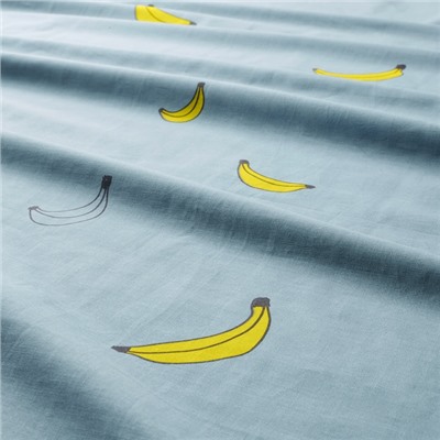 VÄNKRETS ВЭНКРЕТС, Пододеяльник и наволочка, орнамент «бананы» синий, 150x200/50x70 см