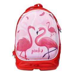Рюкзак каркасный Calligrata, 39 х 28 х 18 см, + мешок для обуви, «Фламинго»
