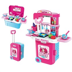 Игровой набор "Детская кухня 3 в 1" в чемодане на колесах