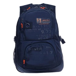 Рюкзак молодежный, Grizzly RU-802, 42x30x19 см, эргономичная спинка, синий
