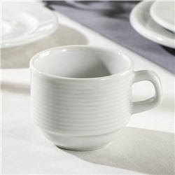 Чашка фарфоровая кофейная CORAL, 100 мл, цвет белый