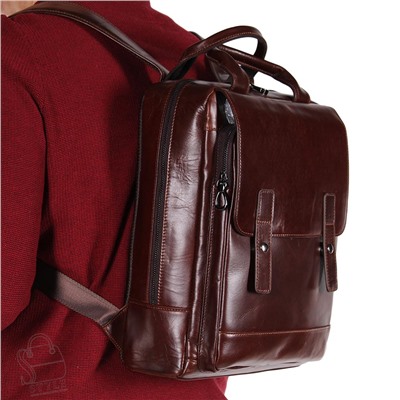 Рюкзак мужской кожаный 7320G brown Fuzhiniao
