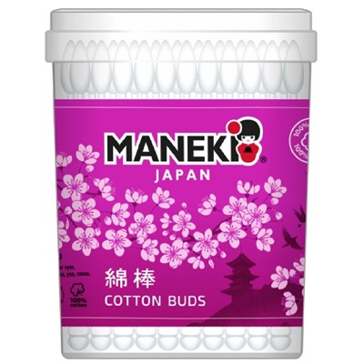Палочки ватные гигиенические, MANEKI Maneki. Sakura, 150шт