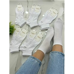 Женские носки хлопок Turkan однотонные, белый (упаковка 10шт)
