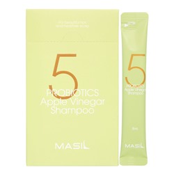 [MASIL] Шампунь против перхоти ЯБЛОЧНЫЙ УКСУС / ПРОБИОТИКИ Masil 5 Probiotics Apple Vinegar Shampoo, 8 мл х 20 шт.