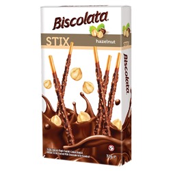 Бисквитные палочки Solen Biscolata Stix Hazelnut с молочным шоколадом и лесными орехами, 32 г