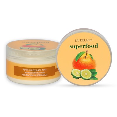 Liv delano Superfood Крем-контур для тела антицеллюлитный Апельсин и бергамот 240г