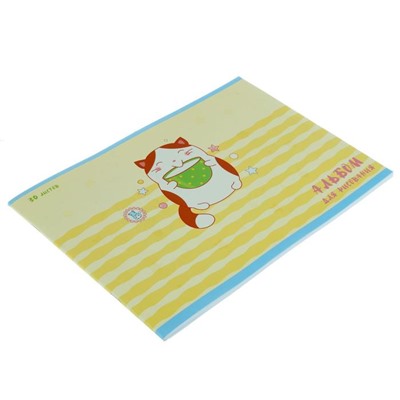 Альбом для рисования А4, 30 листов на скрепке "День кота", обложка мелованный картон, выборочный лак, блок офсет 110 г/м2