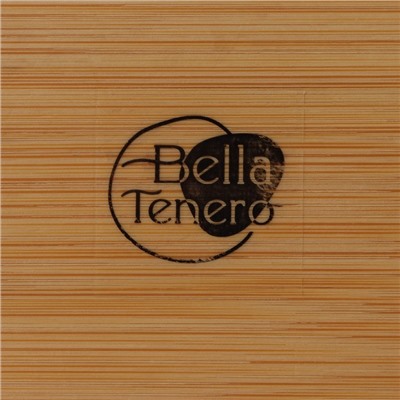 Набор фарфоровый для специй на бамбуковой подставке BellaTenero, 3 предмета: солонка 90 мл, перечница 90 мл, подставка, цвет белый
