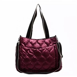 Женская сумка Экокожа+плащевка стеганная с ремнем и молнией красная