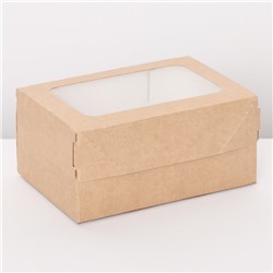 Коробка складная, с окном, крафтовая, 15 х 10 х 7 см