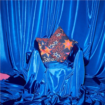 KARISMATISK КАРИСМАТИСК, Чехол на подушку, орнамент «звезды» синий, 50x50 см