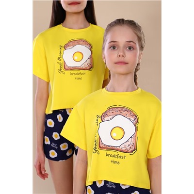 Пижама для девочки Яичница арт. ПД-019-036