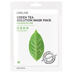 [LEBELAGE] Маска для лица тканевая ЭКСТРАКТ ЗЕЛЕНОГО ЧАЯ Green Tea Solution Mask Pack, 25 гр