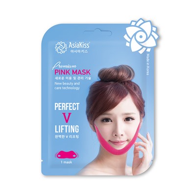 [ASIAKISS] Маска-лифтинг для зоны подбородка гидрогелевая Perfect V-Lifting Premium Pink Mask, 15г