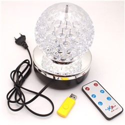Диско шар музыкальный LED LIGHT с USB разъемом, пультом и флешкой