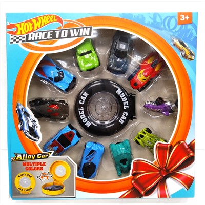 Набор из 10 машинок "Hot Wheels" с чемоданчиком