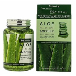 Сыворотка для лица FarmStay Aloe All-In One Ampoule Многофункциональная ампульная сыворотка для ухода за кожей лица с экстрактом алоэ, 250 мл.
