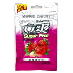 Конфеты Lishuang Sugar Free со вкусом клубники и мяты, 15 г